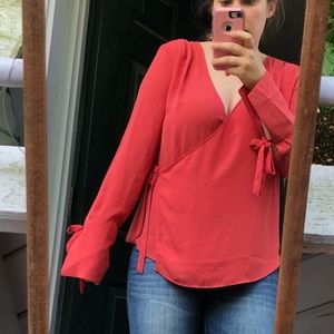 Wrap tie blouse